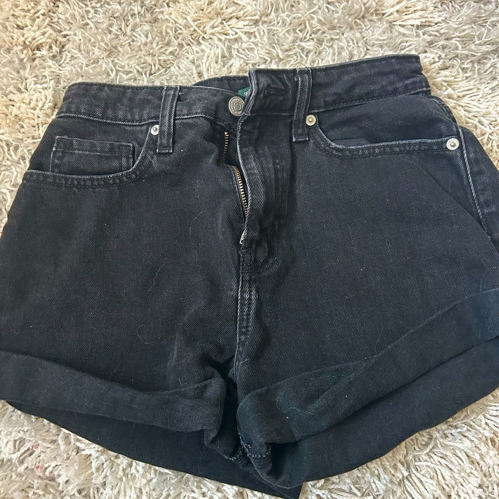 Black jean shorts